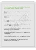 HOSA Nursing Assisting Study Guide Exam questions&NewLine;and answers Graded A&plus;&vert;latest update&NewLine;What is the term for a device used to take the place of a missing body part&quest; -&NewLine;Prosthesis&NewLine;when a client has left-sided weakness&comma; what part of a sweater is put on fir