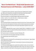 Neuro Test Bank Exam 2026&sol;2027 &ndash; Study Guide Questions with Revised Answers and Rationales