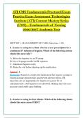 ATI CMS Fundamentals Proctored Exam &NewLine;Practice Exam Assessment Technologies &NewLine;Institute &lpar;ATI&rpar; Content Mastery Series &NewLine;&lpar;CMS&rpar; &ndash; Fundamentals of Nursing &NewLine;2026&sol;2027 Academic Year