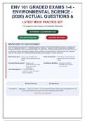 ENV 101 Graded Exams 1-4 - Environmental Science &lpar;2026&rpar; Actual Questions & Answers &vert; StraighterLine &vert; Guaranteed Pass