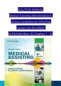 SOLUTION MANUAL Medical Assisting Administrative & Clinical Competencies &lpar;MindTap Course List&rpar; 9th Edition by Michelle Blesi&comma; All Chapters 1 - 58