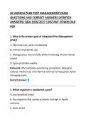 BC Agriculture Pest Management Exam Questions and Correct Answers &vert; Comprehensive Practice Guide