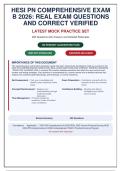 HESI PN Comprehensive Exam B 2026&colon; 200 Real Questions with Verified Answers & Rationales &lpar;Practical Nursing&rpar;
