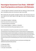 Neurological Assessment Case Study 2026&sol;2027 &ndash; Exam Prep Questions and Answers with Rationales