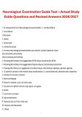 Neurological Examination Guide 2026&sol;2027 &ndash; Study Guide Questions and Revised Answers