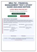 MBA 702 Financial Management Test 3 Study Guide &vert; 150 Q&A with Rationales &vert; Latest 2025&sol;2026 Edition