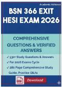 BSN 366 Exit HESI Exam Actual 2026 Update with 530&plus; Questions Bank & Correct Answers &vert; Nightingale College &vert; NGN-Style Case Scenarios & Detailed Rationales &vert; 100&percnt; Pass Guarantee&NewLine;