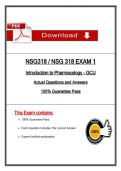 NSG 318 Exam 1 &ndash; Introduction to Pharmacology &lpar;Latest 2026&sol;2027 Update&rpar; &ndash; Actual Questions & Rationalized Answers &ndash; GCU
