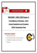 NSG 300 Exam 3 &ndash; Foundations of Nursing &lpar;Latest 2026&sol;2027 Update&rpar; &ndash; Actual Questions & Rationalized Answers &ndash; GCU