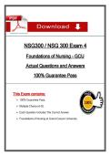 NSG 300 Exam 4 &ndash; Foundations of Nursing &lpar;Latest 2026&sol;2027 Update&rpar; &ndash; Actual Questions & Rationalized Answers &ndash; GCU