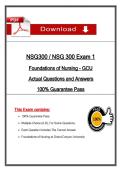 NSG 300 Exam 1 &ndash; Foundations of Nursing &lpar;Latest 2026&sol;2027 Update&rpar; &ndash; Actual Questions & Rationalized Answers &ndash; GCU