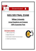 NSG 505 Final Exam &lpar;Latest 2026&sol;2027 Update&rpar; &ndash; Actual Questions & Rationalized Answers &ndash; Wilkes University