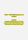 CUSP TRANSMISSION & DISTRIBUTION &lpar;T&D&rpar; CERTIFICATION EXAM 2026&sol;2027 &vert;&vert; COMPLETE QUESTIONS AND CORRECT DETAILED ANSWERS WITH RATIONALES &vert;&vert; 100&percnt; GUARANTEED PASS&excl;&excl; LATEST VERSION&NewLine;