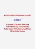 FLORIDA ELECTRICAL BUSINESS PRACTICE EXAM 2026&sol;2027 &vert; VERIFIED EXAM QUESTIONS & CORRECT SOLUTIONS &vert; COMPLETE EXAM PREP
