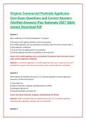 Virginia Commercial Pesticide Applicator Core Exam Questions and Correct Answers &lpar;Verified Answers&rpar; Plus Rationale 2027 Q&A&vert; Instant Download Pdf