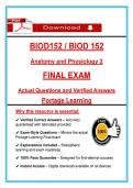 BIOD 152 Final Exam &lpar;Latest 2026&sol;2027 Update&rpar; Portage Learning &ndash; Actual Questions & Rationalized Answers
