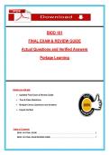 BIOD 101 Final Exam & Review Guide &lpar;Latest 2026&sol;2027 Update&rpar; Portage Learning &ndash; Actual Questions & Rationalized Answers