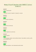 Biology I Exam &num;1 Questions with CORRECT Answers&NewLine;&lpar;Grade A&plus;&rpar;
