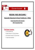 NSG 550 Exam 2 &lpar;Latest 2026&sol;2027 Update&rpar; Diagnostic Reasoning &ndash; Actual Questions & Rationalized Answers &ndash; Wilkes University