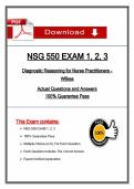 NSG 550 Exams 1&comma; 2 & 3 &ndash; Diagnostic Reasoning &lpar;Latest 2026&sol;2027 Update&rpar; Actual Questions & Rationalized Answers &ndash; Wilkes University