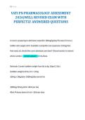 VATI PN PHARMACOLOGY ASSESSMENT&NewLine;2026&vert;WELL REVISED EXAM WITH&NewLine;PERFECTLY ANSWERED QUESTIONS