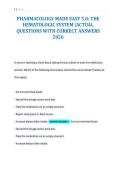 PHARMACOLOGY MADE EASY 5&period;0&colon; THE&NewLine;HEMATOLOGIC SYSTEM &vert;ACTUAL&NewLine;QUESTIONS WITH CORRECT ANSWERS&NewLine;2026