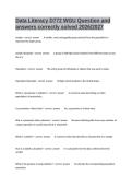 Data Literacy D772 WGU Question and answers correctly solved 2026&sol;2027