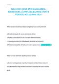 WGU D101 COST AND MANAGERIAL&NewLine;ACCOUNTING &vert;COMPLETE EXAM SET WITH&NewLine;VERIFIED SOLUTIONS 2026
