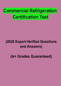 Commercial Refrigeration Certification Test PDF &vert; Study Guide&comma; Practice Questions&comma; Test Bank & HVAC Certification Prep