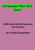 A-B Operator Petro Tech Exam PDF &vert; Study Guide&comma; Practice Questions&comma; Test Bank & Process Operator Certification Prep