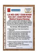 CJE Med-Surg 1 Exam Review 2026 2027&vert; Complete Updated Real Exam Bank With 100&percnt; Verified Questions & High Level Correct Answers &vert; Guaranteed Pass Medical-Surgical Mastery Edition