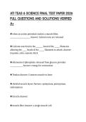 ATI TEAS 6 SCIENCE FINAL TEST PAPER 2026&NewLine;FULL QUESTIONS AND SOLUTIONS VERIFIED&NewLine;A&plus;