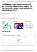 Balanced Body Pilates Comprehensive EXAM QUESTIONS AND VERIFIED SOLUTIONS &vert;2026&vert; Exam Questions & Answers Test &vert;&vert; ELABORATED &DETAILED ANSWERS&excl;&excl;&NewLine;&NewLine;&NewLine;