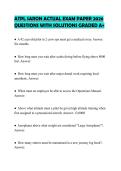 ATPL SARON ACTUAL EXAM PAPER 2026&NewLine;QUESTIONS WITH SOLUTIONS GRADED A&plus;
