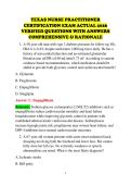 TEXAS NURSE PRACTITIONER &NewLine;CERTIFICATION EXAM ACTUAL 2026 &NewLine;VERIFIED QUESTIONS WITH ANSWERS &NewLine;COMPREHENSIVE & RATIONALE 