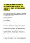 AU 60 BOARD REVIEW PAPER 2026&NewLine;ACTUAL EXAMS TWO VERSIONS FULL&NewLine;QUESTIONS PRECISE VERIFIED ANSWERS&NewLine;GRADED A&plus;