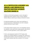 AU 60 CERTIFICATION ASSESSMENT 2026&NewLine;VERSION A AND VERSION B PLUS&NewLine;PRACTICE QUESTIONS ACCURATE&NewLine;SOLUTIONS GRADED A&plus;