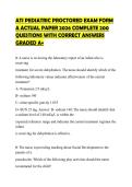 ATI PEDIATRIC PROCTORED EXAM FORM&NewLine;A ACTUAL PAPER 2026 COMPLETE 200&NewLine;QUESTIONS WITH CORRECT ANSWERS&NewLine;GRADED A&plus;