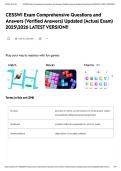 CESSWI Exam Comprehensive Questions and Answers &lpar;Verified Answers&rpar; Updated &lpar;Actual Exam&rpar; 20252026 LATEST VERSION&excl;&excl;&NewLine;&NewLine;&NewLine;