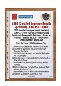 CEBS &lpar;Certified Employee Benefit Specialist&rpar; Exam &ndash; Complete 500&plus; Q&A Test Bank with Evidence-Based Verified Answers & Detailed Rationales &vert; GBA&comma; RPA & New Curriculum 2026&sol;2027 Edition &vert; 100&percnt; Pass Guarantee &vert; Instant Download