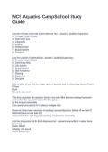 NCS Aquatics Camp School Study Guide&period; Questions and Answers 2026
