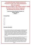 Accounting Information Systems Controls and &NewLine;Processes 3e Leslie Turner Andrea Weickgenannt &NewLine;Mary Kay Copeland &NewLine;&lpar;Solutions Manual All Chapters&comma; 100&percnt; Original Verified&comma; A&plus; Grade&rpar;&NewLine;All Chapters Solutions Manual Supplement&NewLine;files download link at the end 