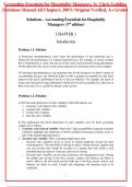 Accounting Essentials for Hospitality Managers&comma; 3e Chris Guilding &lpar;Solutions Manual All Chapters&comma; 100&percnt; Original Verified&comma; A&plus; Grade