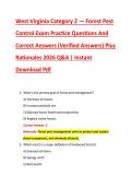 West Virginia Category 2 &mdash; Forest Pest &NewLine;Control Exam Practice Questions And &NewLine;Correct Answers &lpar;Verified Answers&rpar; Plus &NewLine;Rationales 2026 Q&A &vert; Instant &NewLine;Download Pdf 