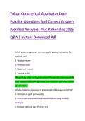 Yukon Commercial Applicator Exam &NewLine;Practice Questions And Correct Answers &NewLine;&lpar;Verified Answers&rpar; Plus Rationales 2026 &NewLine;Q&A &vert; Instant Download Pdf 