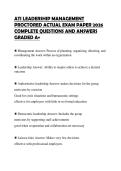 ATI LEADERSHIP MANAGEMENT&NewLine;PROCTORED ACTUAL EXAM PAPER 2026&NewLine;COMPLETE QUESTIONS AND ANSWERS&NewLine;GRADED A&plus;