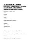 ATI LEADERSHIP MANAGEMENT&NewLine;PROCTORED COMPREHENSIVE TEST BANK&NewLine;2026 COMPLETE QUESTIONS AND&NewLine;VERIFIED ANSWERS 100&percnt; CORRECT