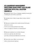 ATI LEADERSHIP MANAGEMENT&NewLine;PROCTORED EXAM SCRIPT 2026 SOLVED&NewLine;QUESTIONS WITH FULL SOLUTION&NewLine;GRADED A&plus;