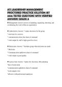 ATI LEADERSHIP MANAGEMENT&NewLine;PROCTORED PRACTICE SOLUTION SET&NewLine;2026 TESTED QUESTIONS WITH VERIFIED&NewLine;ANSWERS GRADE A&NewLine;