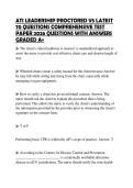 ATI LEADERSHIP PROCTORED V5 LATEST&NewLine;70 QUESTIONS COMPREHENSIVE TEST&NewLine;PAPER 2026 QUESTIONS WITH ANSWERS&NewLine;GRADED A&plus;